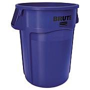 Rubbermaid Commercial Vented Round Brute Container, 55 gal, Blue, Resin, 3/Carton (1779732CT)