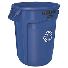 Rubbermaid Commercial Brute Recycling Container, 32 gal, Polyethylene,  Blue (263273BE)