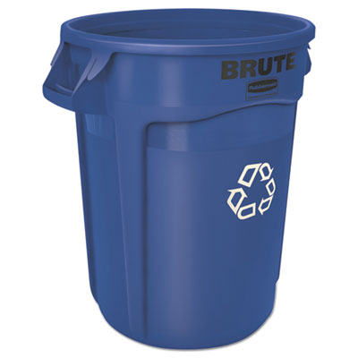 Rubbermaid Commercial Brute Recycling Container, 32 gal, Polyethylene,  Blue (263273BE)