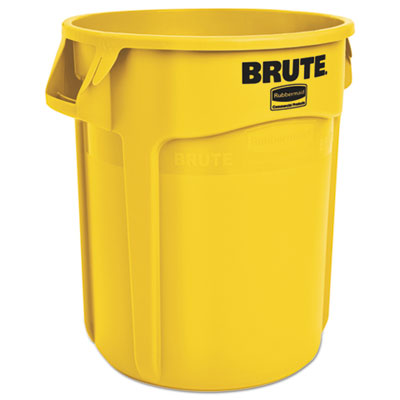 Rubbermaid Commercial Vented Round Brute Container, 20 gal, Plastic, Yellow (2620YEL)