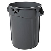 Rubbermaid Commercial Vented Round Brute Container, 32 gal, Plastic, Gray (263200GY)