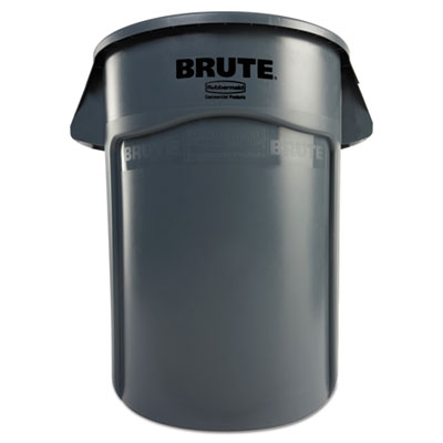 Rubbermaid Commercial Vented Round Brute Container, 44 gal., Plastic, Gray (264360GY)