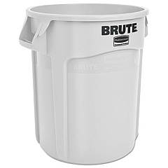 Rubbermaid Commercial Vented Round Brute Container, 20 gal, Plastic, White (2620WHI)