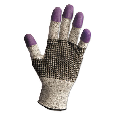 KleenGuard G60 PURPLE NITRILE Cut-Resistant Gloves, EN388: 4340, 9.06" Long, Medium (Size 8), Black/White, Pair (97431)