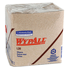 WypAll L20 Towels, 1/4 Fold, 2-Ply, 12 1/2 x 12, Brown, 68/Pack, 12 Packs/Carton (47000)