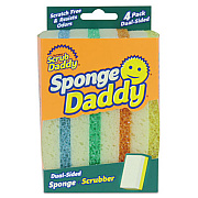 Scrub Daddy Sponge Daddy Dual-Sided Sponge, 3 3/8 X 5.563 X 2 5/8, Assorted,4/pk,20pk/ctn (SPDDY4CT)