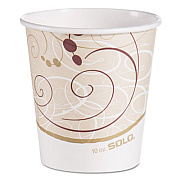 Dart Paper Hot Cups in Symphony Design, 10 oz, Beige/White/Red, 1,000/Carton (510SM)