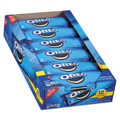 Nabisco Oreo Cookies Single Serve Packs, Chocolate, 2.4 oz Pack, 6 Cookies/Pack, 12 Packs/Box (00470)