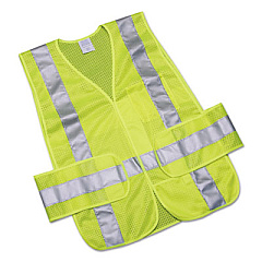 AbilityOne 8415015984875, SKILCRAFT, Safety Vest-Class 2 ANSI 107 2010 Compliant, Lime/Silver, One Size