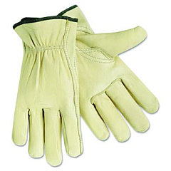 MCR Safety Top Grain Cowhide Leather Drivers Gloves, Gunn Cut, Keystone Thumb, X-Large, Beige, Pair (3211XL)