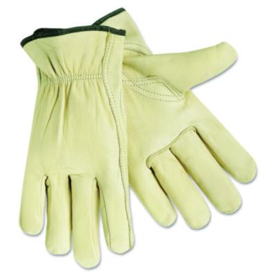 MCR Safety Top Grain Cowhide Leather Drivers Gloves, Gunn Cut, Keystone Thumb, X-Large, Beige, Pair (3211XL)
