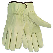 MCR Safety Economy Leather Drivers Gloves, Gunn Cut, Keystone Thumb, Large, Beige, Pair (3215L)