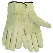 MCR Safety Economy Leather Drivers Gloves, Gunn Cut, Keystone Thumb, Medium, Beige, Pair (3215M)