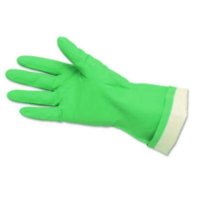 MCR Safety Flock-Lined Nitrile Gloves, One Size Fits Most, Green, 12 Pairs (5319E)