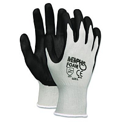 MCR Safety Economy Foam Nitrile Gloves, EN388: 3221, Medium, Black/Gray, 12 Pairs (9673M)