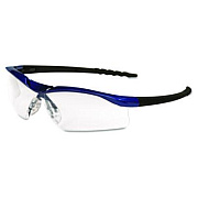 MCR Safety Dallas Safety Glasses, Metallic Blue Half Frame, Clear Dual Anti-Fog Lens (DL310AF)