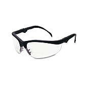 MCR Safety Klondike Magnifier Safety Glasses, 1.5+ Diopter, Black Half Frame, Clear Dual Lens (K3H15)