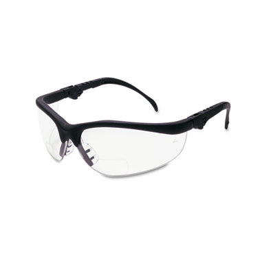 MCR Safety Klondike Magnifier Safety Glasses, 1.5+ Diopter, Black Half Frame, Clear Dual Lens (K3H15)