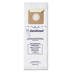 Janitized Vacuum Filter Bags Designed to Fit Panasonic Upright Type U, 36/Carton (JANPAU2)