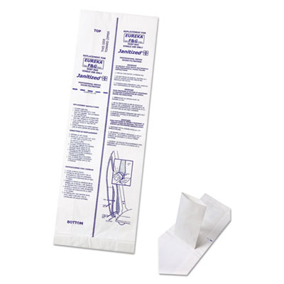 Janitized Vacuum Filter Bags Designed to Fit Eureka F and G, 100/Carton (JANEUFG10)