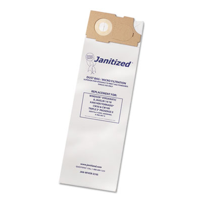 Janitized Vacuum Filter Bags Designed to Fit Windsor Versamatic, 100/Carton (JANWIVER3)