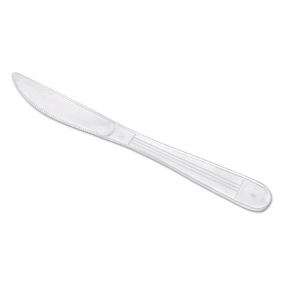 GEN Wrapped Cutlery, 7.5" Knife, Heavyweight, Polypropylene, White, 1,000/Carton (GENHYWIWKN)