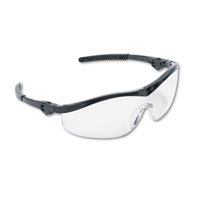 MCR Safety Storm Safety Glasses, Black Half Frame, Clear Single Lens, 12/Box (ST110)