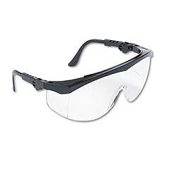 MCR Safety Tomahawk Safety Glasses, Black Half Frame OTG, Clear Single Lens, 12/Box (TK110)