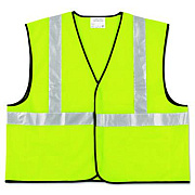 MCR Safety Class 2 Safety Vest, Polyester, 2X-Large, Fluorescent Lime with Silver Stripe (VCL2SLXL2)