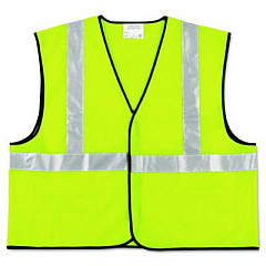 MCR Safety Class 2 Safety Vest, Polyester, 2X-Large, Fluorescent Lime with Silver Stripe (VCL2SLXL2)