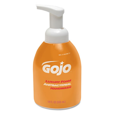 GOJO Luxury Foam Antibacterial Handwash, Orange Blossom, 535 mL Bottle, 4/Carton (576204)