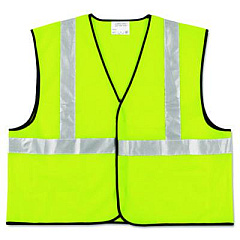 MCR Safety Class 2 Safety Vest, Polyester, X-Large, Fluorescent Lime with Silver Stripe (VCL2SLXL)