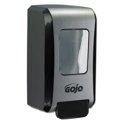 GOJO FMX-20 Soap Dispenser, 2 L, 6.5 x 4.7 x 11.7, Black/Chrome, 6/Carton (527106)