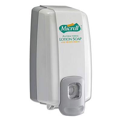 GOJO MICRELL NXT ANTIBACTERIAL LOTION SOAP DISPENSER, 1000 ML, 5.13" X 3.75" X 10", DOVE GRAY (212506)