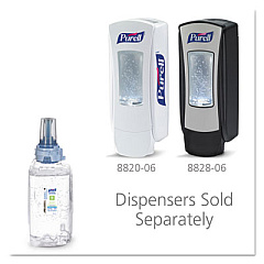 PURELL Advanced Hand Sanitizer Green Certified Gel Refill, For ADX-12 Dispensers, 1,200 mL, Fragrance-Free, 3/Carton (880303CT)