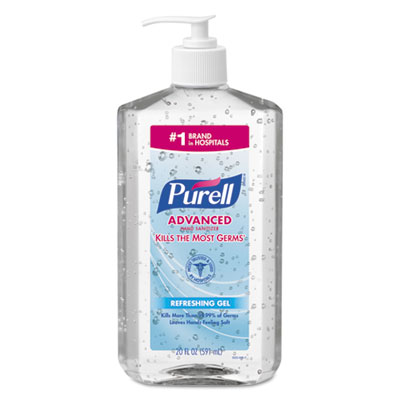 PURELL Advanced Hand Sanitizer Refreshing Gel, 20 oz Pump Bottle, Clean Scent, 12/Carton (302312)
