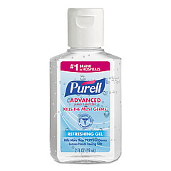 PURELL Advanced Hand Sanitizer Refreshing Gel, 2 oz, Flip-Cap Bottle, Clean Scent, 24/Carton (960524)