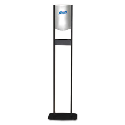 PURELL Elite LTX Floor Stand Dispenser Station, 1,200 mL, 15.25 x 9.86 x 58.1, Chrome/Black (2456DS)