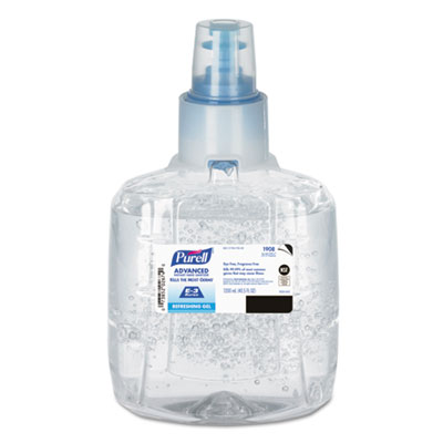 PURELL ADVANCED E3-RATED INSTANT GEL HAND SANITIZER, FRAGRANCE-FREE,1200 ML REFILL, 2/CARTON (190802)