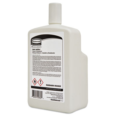 Rubbermaid Commercial Auto Janitor Cleaner and Deodorizer Refill, Mandarin Orange Scent, 19 oz Bottle, 6/Carton (400980)