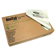 Heritage Biotuf Compostable Can Liners, 28 x 45, 30 gal, Green, 150/Carton (Y5645EER01)