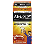 Airborne Immune Support Chewable Tablet, Citrus, 32 Count (20334)
