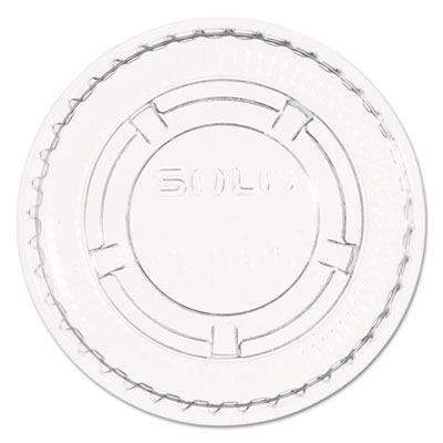 Dart Portion/Souffle Cup Lids, Fits 0.5 oz to 1 oz Portion Cups, Plastic, Clear, 125/Pack, 20 Packs/Carton (PL100N)