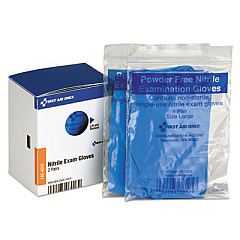 First Aid Only SmartCompliance Lightweight Nitrile Gloves, One Size Fits Most, Clear, 2/Box (FAE6018)