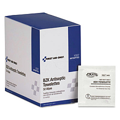 First Aid Only Antiseptic Cleansing Wipes, 50/Box (H307)