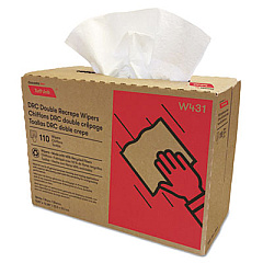 Cascades PRO Tuff-Job Double Recrepe Wipers, 9.25 x 12.5, White, 110/Box, 12 Boxes/Carton (W431)