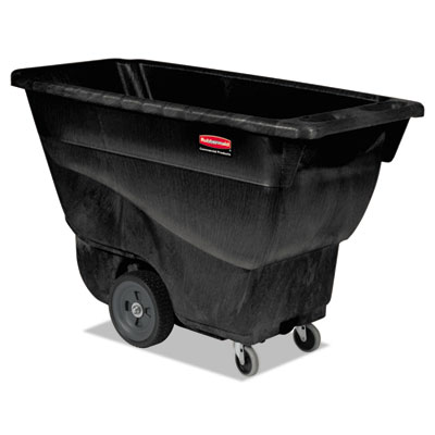 Rubbermaid Commercial 0.5 cu yd Structural Foam Tilt Truck, Utility Duty, 450 lb Capacity, Black (9T13BLA)