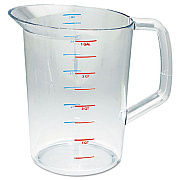 Rubbermaid Commercial Bouncer Measuring Cup, 4 qt, Plastic, Clear (3218CLE)