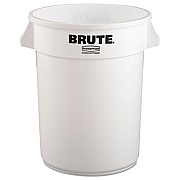 Rubbermaid Commercial Vented Round Brute Container, 32 gal, Plastic, White (2632WHI)