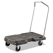 Rubbermaid Commercial Triple Trolley Platform Truck with Angled-Loop Handle, 500 lb Capacity, 20.5 x 32.5 x 35, Black (4401BLA)